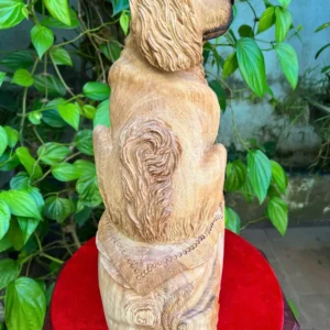 cun-ngoi-bao-G5814-3 Tượng Cún Ngồi Bao Tiền Gỗ Ngọc Am Đá Chất Đậm Dầu Thơm Hàng Kỹ Tỉa Lông To Đẹp G5814