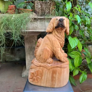 cun-ngoi-bao-G5814-5 Tượng Cún Ngồi Bao Tiền Gỗ Ngọc Am Đá Chất Đậm Dầu Thơm Hàng Kỹ Tỉa Lông To Đẹp G5814