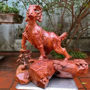 de-go-cam-G5320-3 Tượng Dê Gỗ Cẩm Gia Lai Liền Khối G5320
