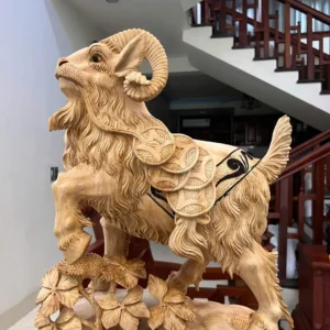 de-go-ngoc-G5909-3 Tượng Dê Gỗ Ngọc Am To Chất Nặng Thơm Có Sơn G5909