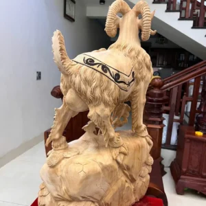 de-go-ngoc-G5909-4 Tượng Dê Gỗ Ngọc Am To Chất Nặng Thơm Có Sơn G5909