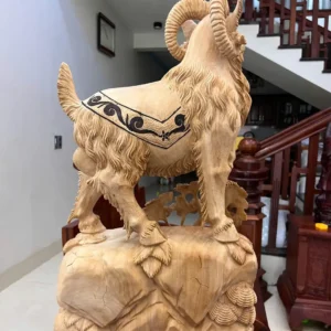 de-go-ngoc-G5909-5 Tượng Dê Gỗ Ngọc Am To Chất Nặng Thơm Có Sơn G5909