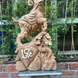 de-tai-loc-G6208-2 Tượng Dê Tài Lộc Gỗ Ngọc Am Thơm Hàng Đang Lên Tuyết Liền Khối G6208