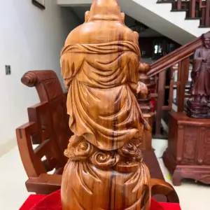 di-lac-chuc-G5573-6 Tượng Di Lặc Chúc Phúc Gỗ Ngọc Am Liền Khối Nhiều Vân Dầu G5573