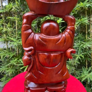 di-lac-dang-G5821-2 Tượng Di Lặc Dâng Bát Vàng Gỗ Hương Ta Liền Khối G5821