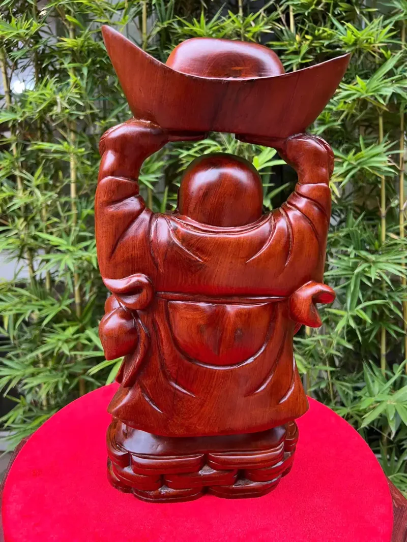 di-lac-dang-G5821-2 Tượng Di Lặc Dâng Bát Vàng Gỗ Hương Ta Liền Khối G5821