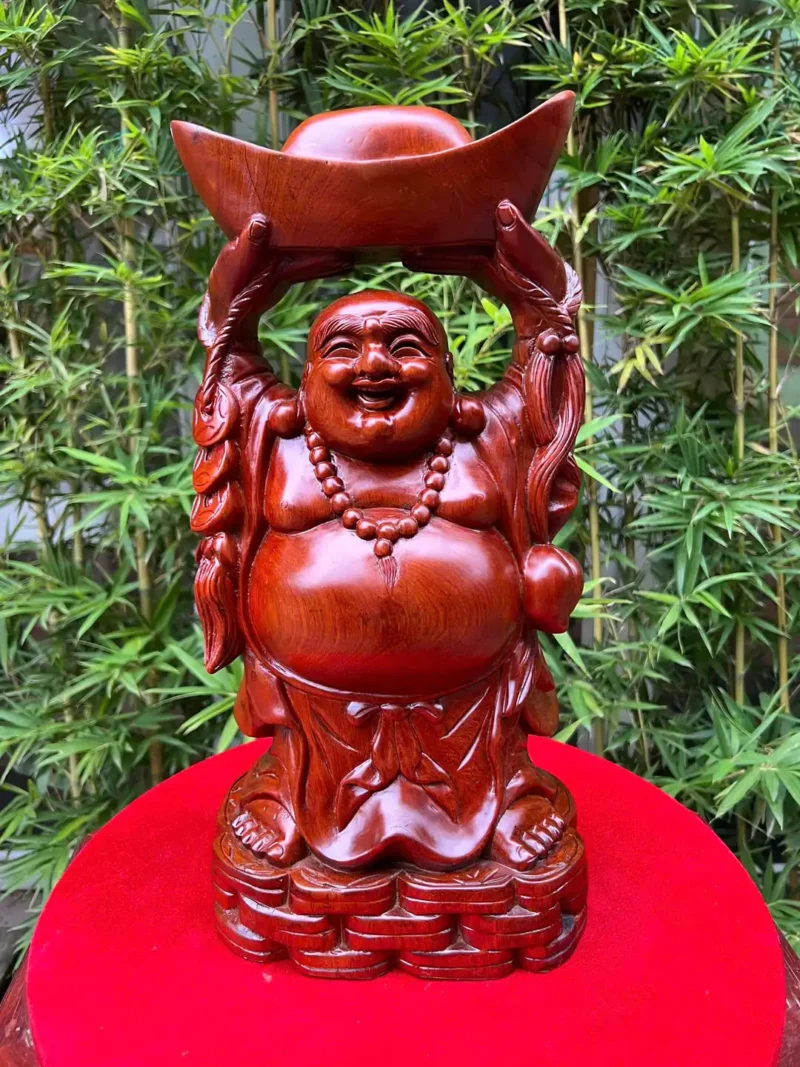di-lac-dang-G5821-3 Tượng Di Lặc Dâng Bát Vàng Gỗ Hương Ta Liền Khối G5821