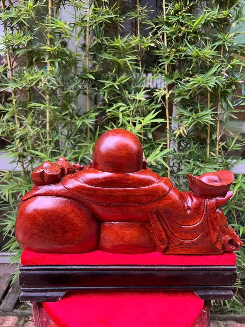 di-lac-e-G5822-2 Tượng Di Lặc Để Bàn Gỗ Hương Đá Liền Khối G5822