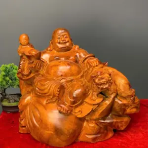 di-lac-go-huong-ta-G5414-1 Tượng Di Lặc Gỗ Hương Ta Liền Khối G5414