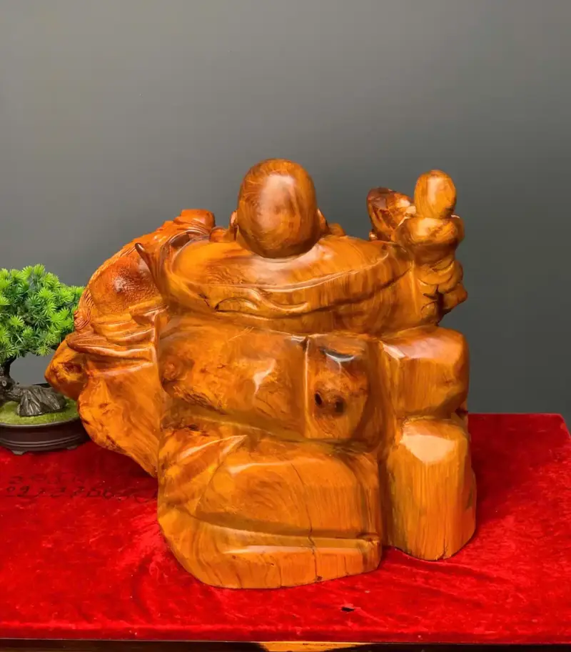di-lac-go-huong-ta-G5414-5 Tượng Di Lặc Gỗ Hương Ta Liền Khối G5414