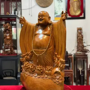 di-lac-nghenh-hy-tu-phuong-go-ngoc-am-G5294-5 Tượng Di Lặc Nghênh Hỷ Tứ Phương Gỗ Ngọc Am Thơm Hàng Đục Tay Liền Khối G5294