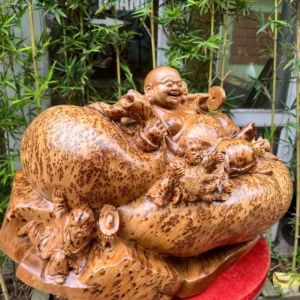 di-lac-ngoi-G6224-5 Tượng Di Lặc Ngồi Bai Tiền Ngũ Phúc Liền Khối G6224