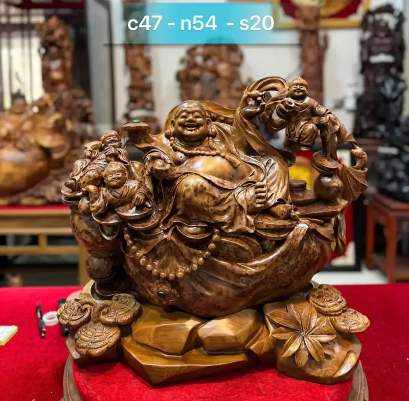 di-lac-ngoi-bao-tien-go-nu-ngoc-G5483-1 Tượng Di Lặc Ngồi Bao Tiền Gỗ Nu Ngọc Am Hàng Đẹp Liền Khối G5483