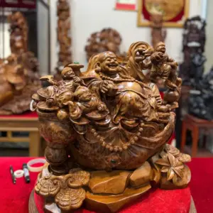 di-lac-ngoi-bao-tien-go-nu-ngoc-G5483-2 Tượng Di Lặc Ngồi Bao Tiền Gỗ Nu Ngọc Am Hàng Đẹp Liền Khối G5483