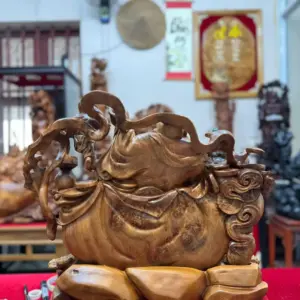 di-lac-ngoi-bao-tien-go-nu-ngoc-G5483-6 Tượng Di Lặc Ngồi Bao Tiền Gỗ Nu Ngọc Am Hàng Đẹp Liền Khối G5483