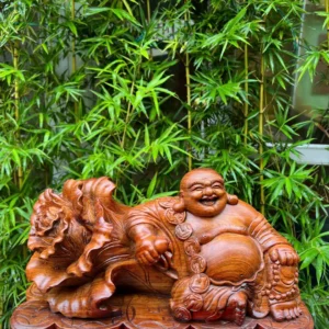 di-lac-ngoi-bap-cai-go-huong-ta-G5998-3 Tượng Di Lặc Ngồi Bắp Cải Gỗ Hương Ta Gia Lai Liền Khối G5998