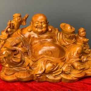 di-lac-ngoi-go-huong-ta-G5871-1 Tượng Di Lặc Ngồi Gỗ Hương Ta Liền Khối G5871
