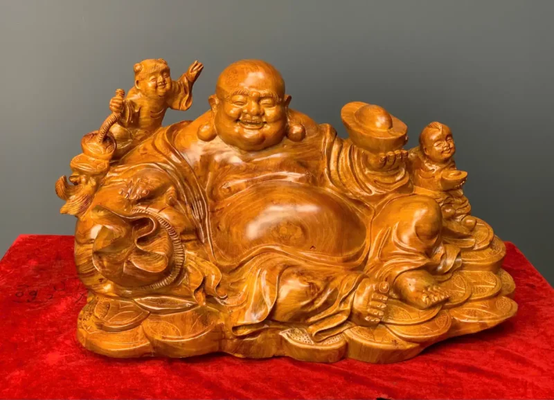 di-lac-ngoi-go-huong-ta-G5871-1 Tượng Di Lặc Ngồi Gỗ Hương Ta Liền Khối G5871