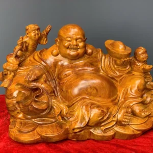 di-lac-ngoi-go-huong-ta-G5871-3 Tượng Di Lặc Ngồi Gỗ Hương Ta Liền Khối G5871