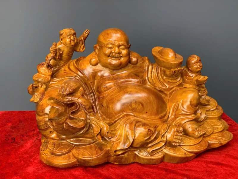 di-lac-ngoi-go-huong-ta-G5871-3 Tượng Di Lặc Ngồi Gỗ Hương Ta Liền Khối G5871