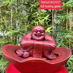 di-lac-ngoig-G5290-1 Tượng Di Lặc Ngồi Bát Vàng Sông Trầm Gỗ Hương Ta Liền Khối G5290