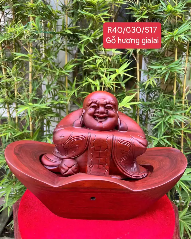 di-lac-ngoig-G5290-1 Tượng Di Lặc Ngồi Bát Vàng Sông Trầm Gỗ Hương Ta Liền Khối G5290