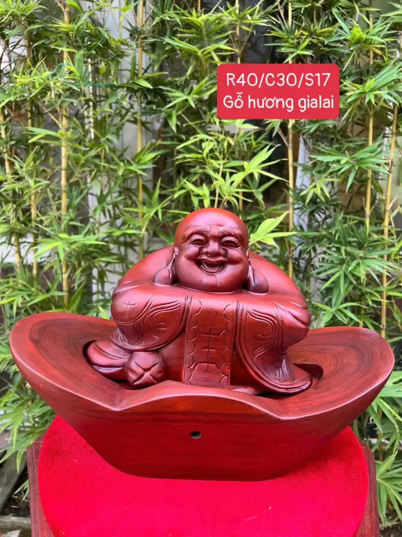di-lac-ngoig-G5290-1 Tượng Di Lặc Ngồi Bát Vàng Sông Trầm Gỗ Hương Ta Liền Khối G5290