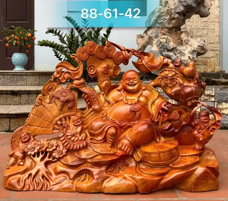 di-lac-ngu-G5482-5 Tượng Di Lặc Ngũ Phúc Hương Ta To Đẹp Liền Khối G5482