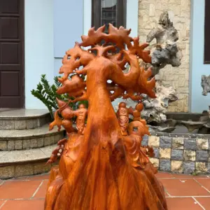 di-lac-ngu-phuc-go-huong-ta-G5384-5 Tượng Di Lặc Ngũ Phúc Gỗ Hương Ta Liền Khối G5384