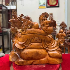 di-lac-ngu-phuc-go-huong-ta-G6089-3 Tượng Di Lặc Ngũ Phúc Gỗ Hương Ta Liền Khối G6089