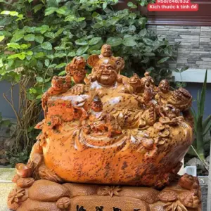 di-lac-ngu-phuc-go-nu-ngoc-G5297-1 Tượng Di Lặc Ngũ Phúc Gỗ Nu Ngọc Am Liền Khối Hàng Kỹ Nét Đẹp G5297