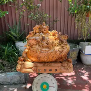 di-lac-ngu-phuc-go-nu-ngoc-G5297-5 Tượng Di Lặc Ngũ Phúc Gỗ Nu Ngọc Am Liền Khối Hàng Kỹ Nét Đẹp G5297