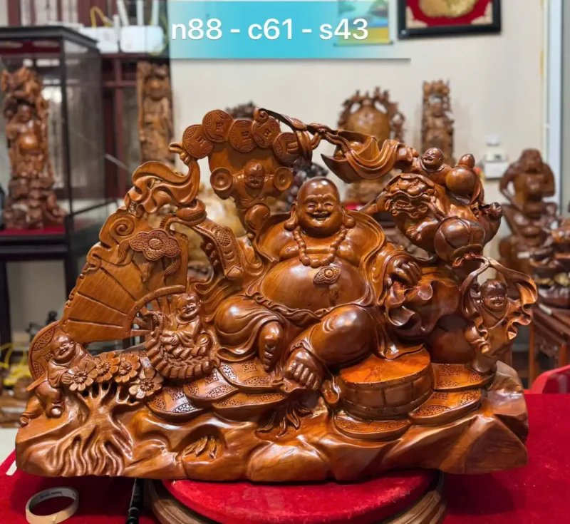 di-lac-ngu-phuc-hang-to-ep-go-huong-ta-G5870-1 Tượng Di Lặc Ngũ Phúc Hàng To Đẹp Gỗ Hương Ta Liền Khối G5870