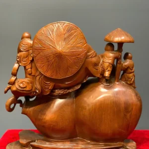 di-lac-ngu-phuc-ngoi-ho-lo-go-nu-huong-G5994-4 Tượng Di Lạc Ngũ Phúc Ngồi Hồ Lô Gỗ Nu Hương Liền Khối G5994