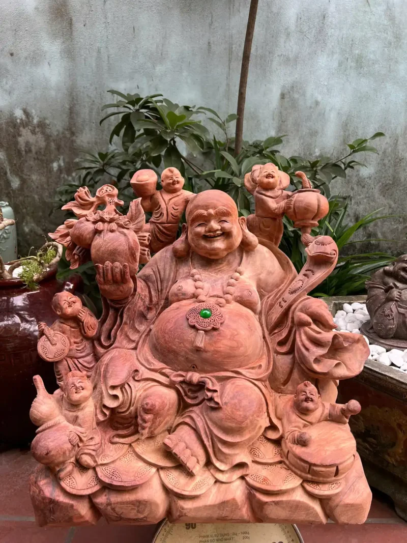 di-lac-ngu-phuc-ngoi-tien-vang_5e385cfb Tượng Di Lặc Ngũ Phúc Ngồi Tiền Vàng Để Bàn Gỗ Hương Ta Gia Lai To Nặng Liền Khối Có Sơn G6285
