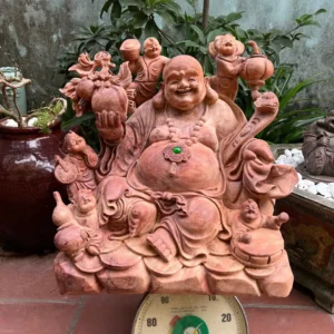 di-lac-ngu-phuc-ngoi-tien-vang_6597f452 Tượng Di Lặc Ngũ Phúc Ngồi Tiền Vàng Để Bàn Gỗ Hương Ta Gia Lai To Nặng Liền Khối Có Sơn G6285