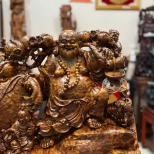 di-lac-ngu-phuc-thuan-nghe-keo_989ffa3a Tượng Di Lặc Ngũ Phúc Thuần Nghê Kéo Bao Tiền Gỗ Nu Ngọc Am Chất Vip Đẹp Liền Khối G5301