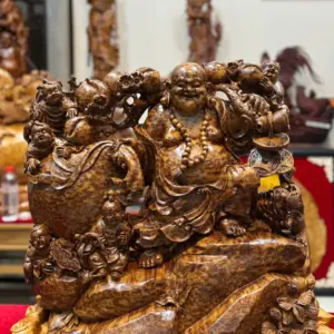 di-lac-ngu-phuc-thuan-nghe-keo_f3d91fa9 Tượng Di Lặc Ngũ Phúc Thuần Nghê Kéo Bao Tiền Gỗ Nu Ngọc Am Chất Vip Đẹp Liền Khối G5301