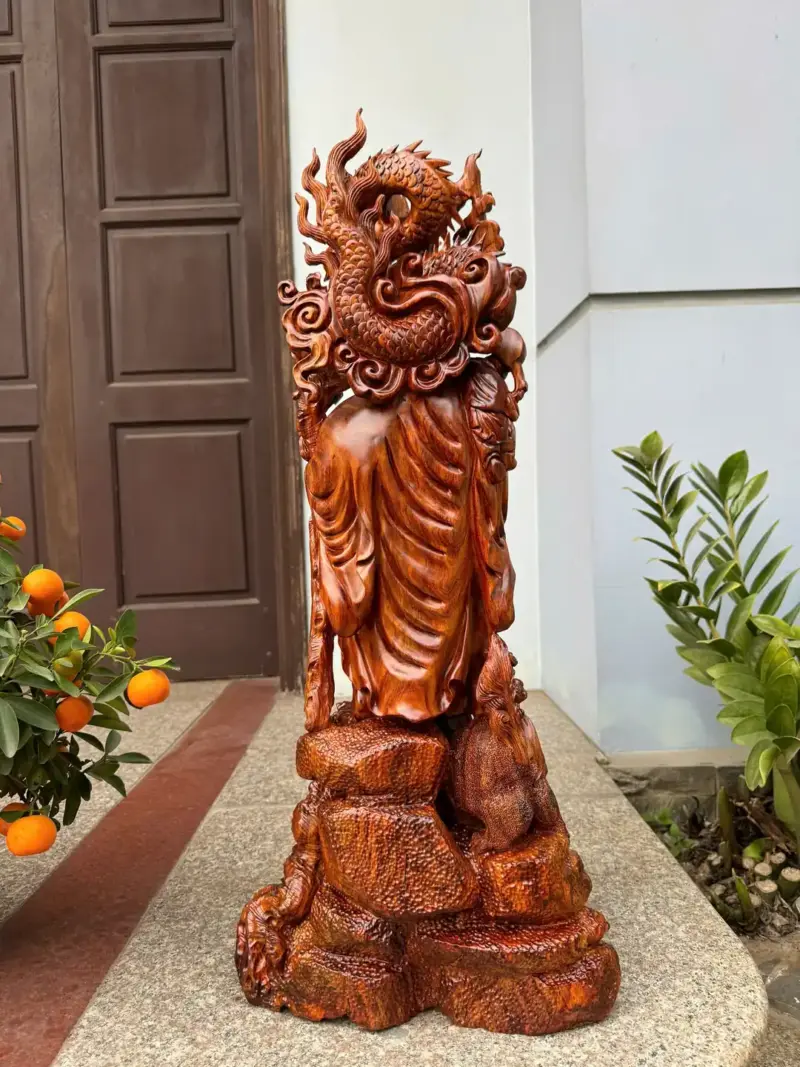 di-lac-rong-ung-nghe-hang-ky-ep-go-sua-bac-G5309-2 Tượng Di Lặc Rồng Đứng Nghê Hàng Kỹ Đẹp Gỗ Sưa Bắc Đỏ Vip Liền Khối G5309