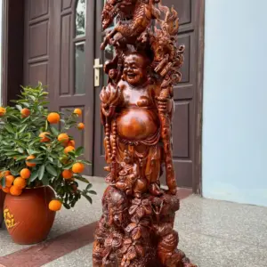 di-lac-rong-ung-nghe-hang-ky-ep-go-sua-bac-G5309-3 Tượng Di Lặc Rồng Đứng Nghê Hàng Kỹ Đẹp Gỗ Sưa Bắc Đỏ Vip Liền Khối G5309