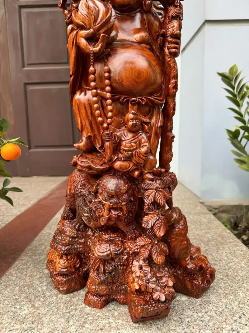 di-lac-rong-ung-nghe-hang-ky-ep-go-sua-bac-G5309-6 Tượng Di Lặc Rồng Đứng Nghê Hàng Kỹ Đẹp Gỗ Sưa Bắc Đỏ Vip Liền Khối G5309