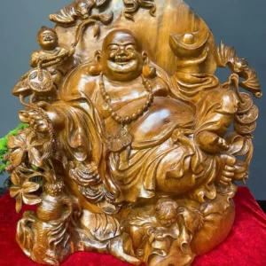 di-lac-tam-phuc-go-ngoc-am-G5944-1 Tượng Di Lặc Tam Phúc Gỗ Ngọc Am Liền Khối G5944