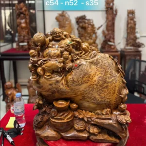 di-lac-tam-phuc-thuan-nghe-go-nu-ngoc-G6138-1 Tượng Di Lặc Tam Phúc Thuần Nghê Gỗ Nu Ngọc Am Hàng Đậm Dầu Thơm Liền Khối G6138