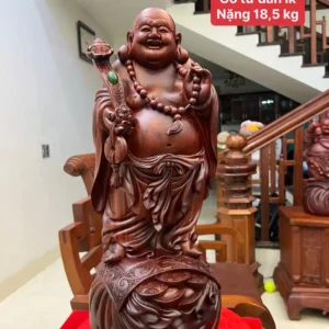 di-lac-tu-G6396-1 Tượng Di Lặc Tử Đàn Liền Khối Đục Kỹ Đẹp G6396