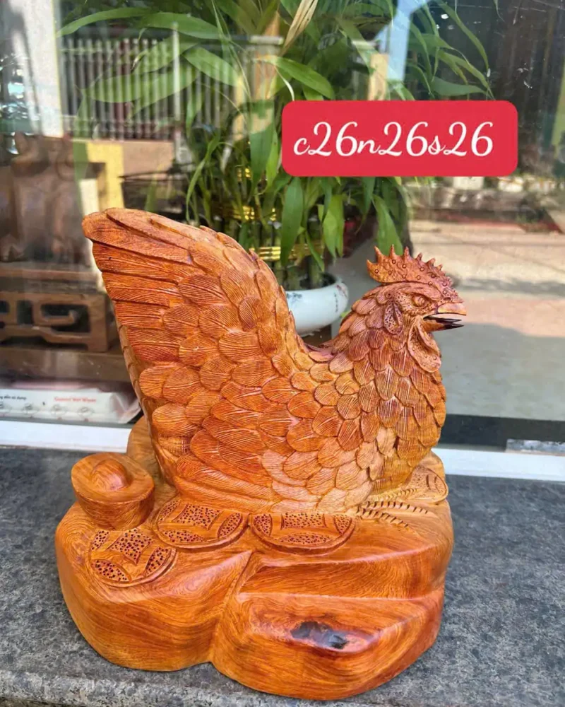 ga-mai-huong-G6378-1 Tượng Gà Mái Hương Ta Liền Khối Vân Siêu Đẹp G6378