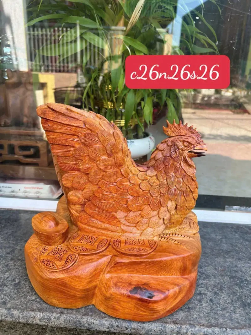 ga-mai-huong-G6378-1 Tượng Gà Mái Hương Ta Liền Khối Vân Siêu Đẹp G6378