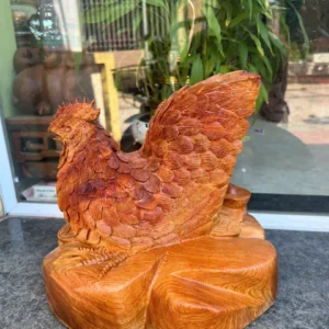 ga-mai-huong-G6378-3 Tượng Gà Mái Hương Ta Liền Khối Vân Siêu Đẹp G6378