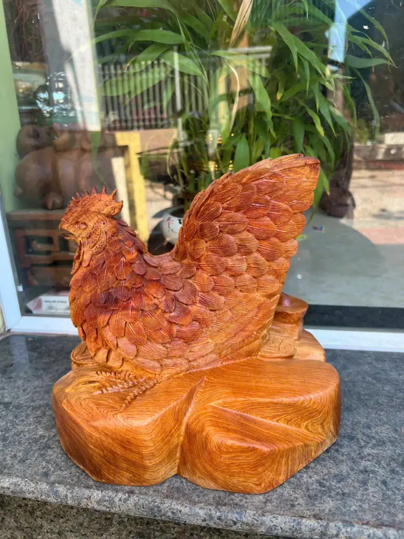 ga-mai-huong-G6378-3 Tượng Gà Mái Hương Ta Liền Khối Vân Siêu Đẹp G6378