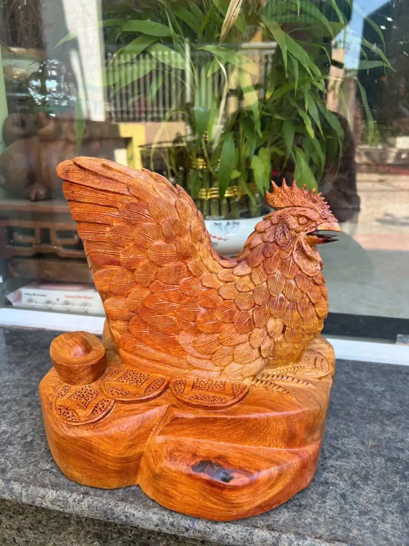 ga-mai-huong-G6378-4 Tượng Gà Mái Hương Ta Liền Khối Vân Siêu Đẹp G6378