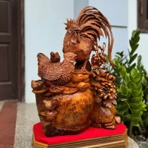 gia-inh-ga-G5324-5 Tượng Gia Đình Gà Nu Ngọc Am Hàng Đẹp Liền Khối G5324